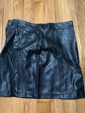 art class Black Faux Leather Girls' Mini Skirt
